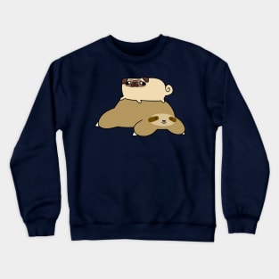 Sloth and Little Pug Crewneck Sweatshirt